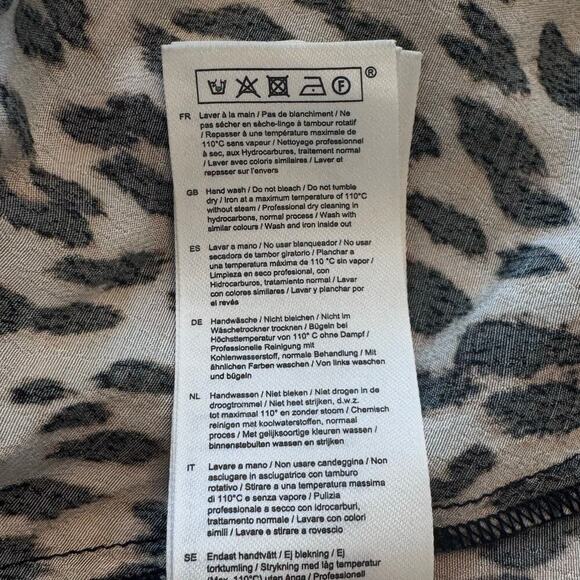 MAJE Ricata Leopard Print Ruched Ruffle Skirt Mini Dress Size FR 40 / US 8 - Picture 15 of 15